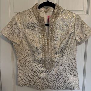 Lilly Pulitzer Metallic Gold Top